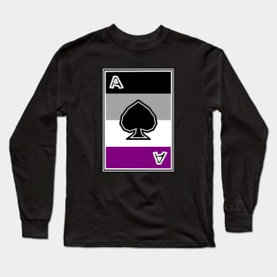 Asexual Pride - Ace of Sexuality Card - Ace Sexual - Spades - Asexual Long Sleeve T-Shirt
